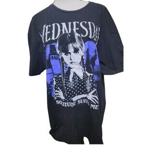 WEDNESDAY 'Solitude Suites Me' Black Tee Size XL